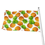 White Summer Pineapple Pattern Print Flag