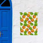 White Summer Pineapple Pattern Print Garden Flag