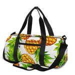 White Summer Pineapple Pattern Print Gym Bag