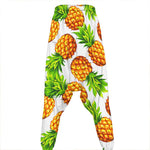 White Summer Pineapple Pattern Print Hammer Pants
