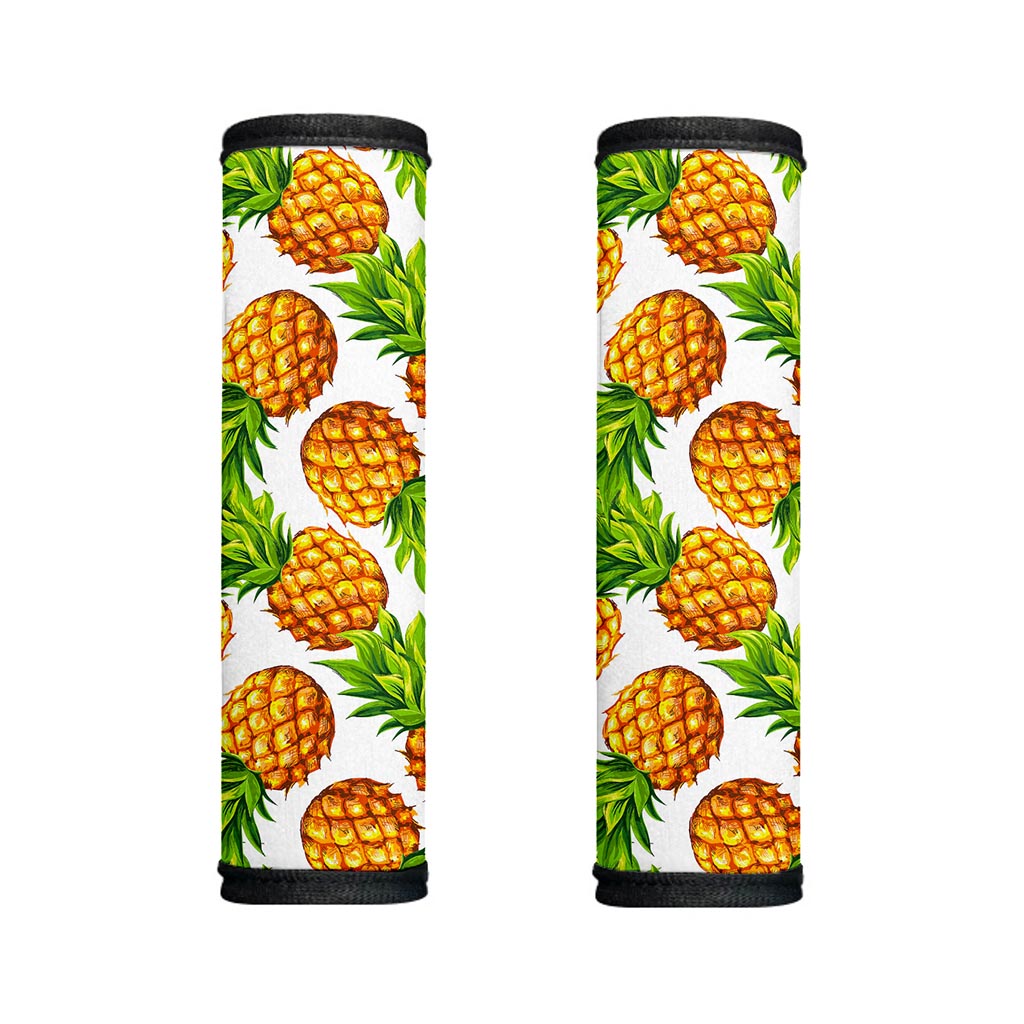 White Summer Pineapple Pattern Print Handle Covers