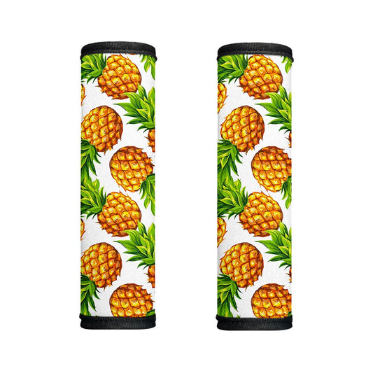 White Summer Pineapple Pattern Print Handle Covers