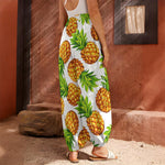 White Summer Pineapple Pattern Print Harem Pants