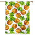 White Summer Pineapple Pattern Print House Flag