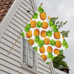 White Summer Pineapple Pattern Print House Flag
