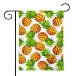 White Summer Pineapple Pattern Print House Flag
