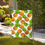 White Summer Pineapple Pattern Print House Flag