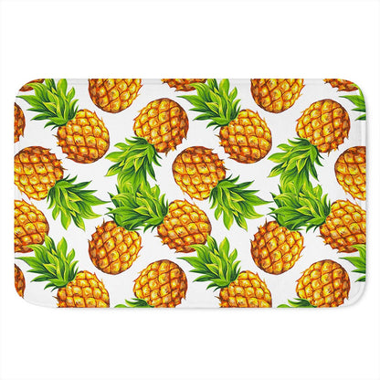 White Summer Pineapple Pattern Print Indoor Door Mat