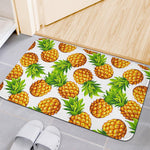 White Summer Pineapple Pattern Print Indoor Door Mat