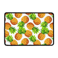 White Summer Pineapple Pattern Print Kitchen Mat