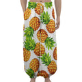White Summer Pineapple Pattern Print Lantern Pants