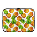 White Summer Pineapple Pattern Print Laptop Sleeve