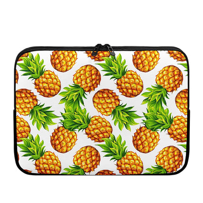 White Summer Pineapple Pattern Print Laptop Sleeve