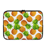White Summer Pineapple Pattern Print Laptop Sleeve