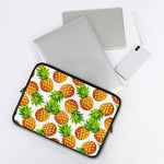 White Summer Pineapple Pattern Print Laptop Sleeve