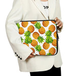 White Summer Pineapple Pattern Print Laptop Sleeve