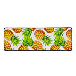 White Summer Pineapple Pattern Print Long Kitchen Mat