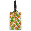 White Summer Pineapple Pattern Print Luggage Tag