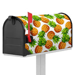 White Summer Pineapple Pattern Print Mailbox Cover