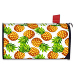 White Summer Pineapple Pattern Print Mailbox Cover