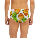 White Summer Pineapple Pattern Print Men's Briefs