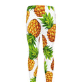 White Summer Pineapple Pattern Print Men's Leggings