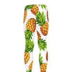 White Summer Pineapple Pattern Print Men's leggings