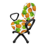White Summer Pineapple Pattern Print Office Chair Cover