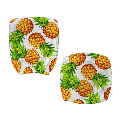 White Summer Pineapple Pattern Print Office Chair Cover