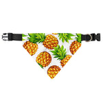 White Summer Pineapple Pattern Print Over The Collar Dog Bandana
