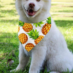 White Summer Pineapple Pattern Print Over The Collar Dog Bandana