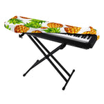 White Summer Pineapple Pattern Print Piano Keyboard Cover