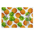 White Summer Pineapple Pattern Print Placemat