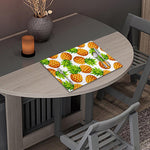 White Summer Pineapple Pattern Print Placemat