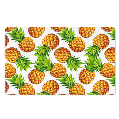 White Summer Pineapple Pattern Print Polyester Doormat