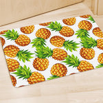 White Summer Pineapple Pattern Print Polyester Doormat