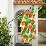 White Summer Pineapple Pattern Print Polyester Flag