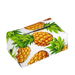 White Summer Pineapple Pattern Print Rectangle Tissue Box Cover