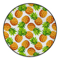 White Summer Pineapple Pattern Print Round Floor Mat