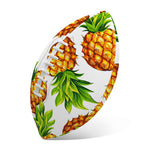 White Summer Pineapple Pattern Print Rugby Ball