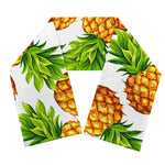 White Summer Pineapple Pattern Print Scarf