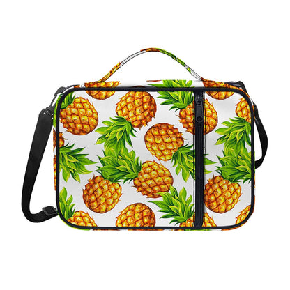 White Summer Pineapple Pattern Print Shoulder Strap Bible Bag
