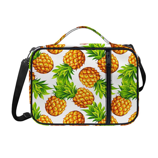 White Summer Pineapple Pattern Print Shoulder Strap Bible Bag