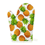 White Summer Pineapple Pattern Print Single Oven Mitt