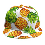White Summer Pineapple Pattern Print Snapback Cap