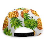 White Summer Pineapple Pattern Print Snapback Cap