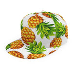 White Summer Pineapple Pattern Print Snapback Cap
