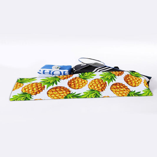 White Summer Pineapple Pattern Print Sports Towel