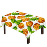White Summer Pineapple Pattern Print Tablecloth