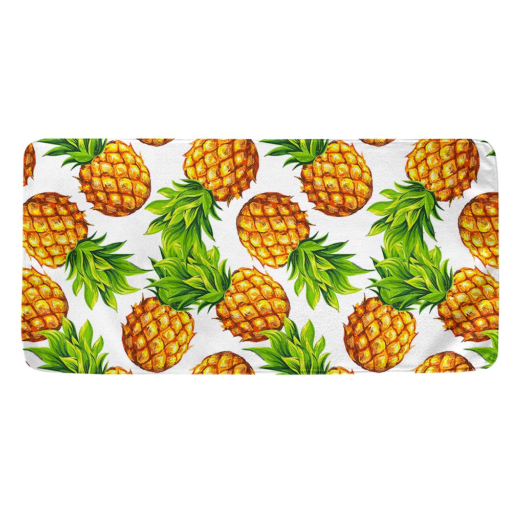 White Summer Pineapple Pattern Print Towel